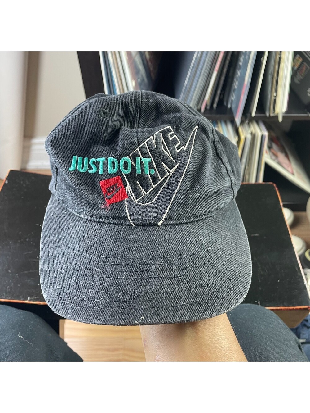 Vintage 90s Nike Just Do It Logo Black Snapback Hat